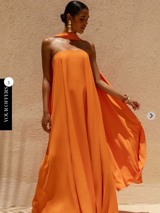 Club L London Dresses & Skirts - Club L London Cerise Orange High-Neck Maxi Dress With Open-Back